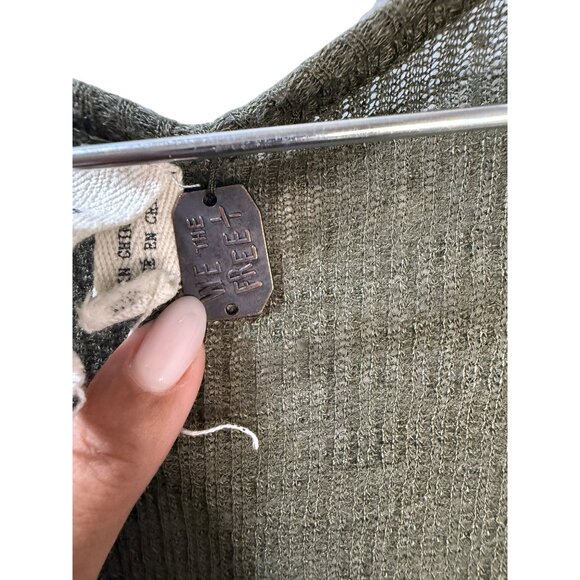 Free People Hi-Low Olive Green Tank Top Size P/S - Picture 10 of 10